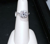 2.90ct G-VS2 Round Diamond Engagement ring Halo JEWELFORME BLUE