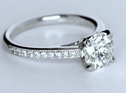1.20ct E-VVS1 Platinum Round Diamond Engagement Ring  JEWELFORME BLUE