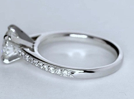 1.41ct H-VVS2 Platinum Round Diamond Engagement Ring EGL certified