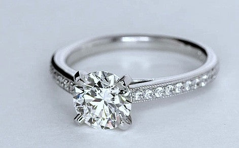 1.11ct K-SI1 Platinum Round Diamond Engagement Ring Round Diamond JEWELFORME BLUE GIA certified