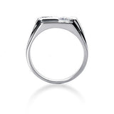0.50ct Round Diamond Men's Wedding Ring 14kt White Gold JEWELFORME BLUE