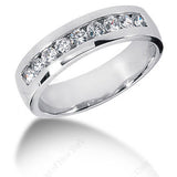 0.75ct Round Diamond Men's Wedding Ring 14kt White Gold