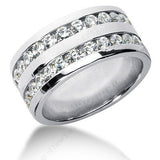 1.01ct Diamond Men's Wedding Ring 14kt White Gold  JEWELFOEME BLUE