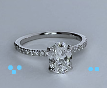 1.65ct D- SI2 Oval Diamond Engagement Ring GIA certified diamonds JEWELFORME BLUE