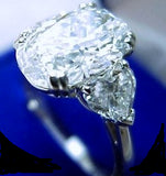 3.82ct Oval Diamond Engagement Ring Oval & Heart Shape Diamond Ring 18kt White Gold JEWELFORME BLUE