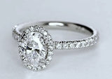 1.46ct Oval Diamond Engagement Ring Halo 14kt Pink Gold DIAMONDS SOLAR