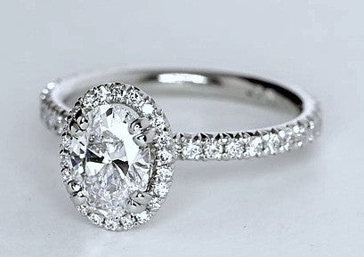 2.47ct G-SI1 Oval Diamond Engagement Ring Halo Platinum JEWELFORME BLUE 900,000 GIA certified diamonds