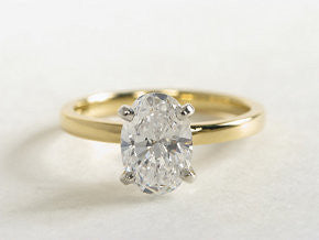1.11ct  I-SI2 Oval Diamond Engagement Ring GIA certified 18kt Yellow Gold JEWELFORME BLUE not blue nile