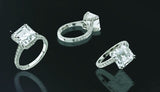 4.79ct Asscher Diamond Engagement Ring JEWELFORME BLUE Halo 18kt