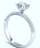 0.42ct Platinum Round Diamond Engagement Ring setting JEWELFORME BLUE Pave diamond Blake Lively
