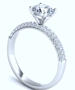 1.42ct I-SI2 Platinum Round Diamond Engagement Ring GIA JEWELFORME BLUE Pave diamond Blake Lively
