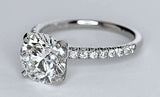 3.26ct H-VS2 Platinum Round Diamond Engagement Ring  JEWELFORME BLUE GIA cert