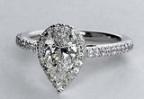 1.17ct G-SI2 Pear Shape Diamond Engagement Ring GIA certified 18kt JEWELFORME BLUE