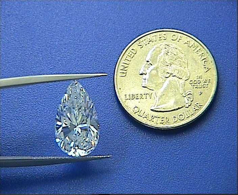 10.00ct Pear Shape Loose Diamond G- VS2 GIA certified JEWELFORME BLUE