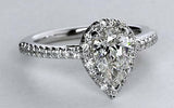 2.36ct Pear Shape Diamond Engagement Ring GIA certified 18kt White Gold JEWELFORME BLUE