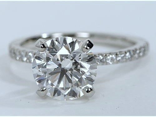 1.15ct F-VS2 Platinum Round Diamond Engagement Ring EGL certified