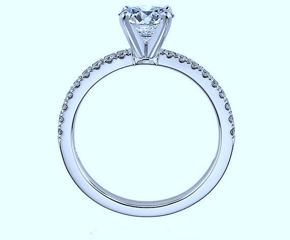 2.72ct L-SI2 Platinum Round Diamond Engagement Ring Round Diamond JEWELFORME BLUE