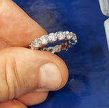 3.58ct Round Diamonds Eternity Wedding Ring Platinum JEWELFORME BLUE