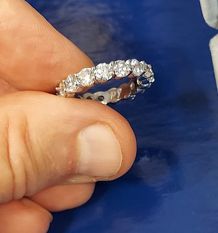 4.10ct Round Diamonds Eternity Wedding Ring Platinum JEWELFORME BLUE 1/4ct each