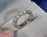 4.10ct Round Diamonds Eternity Wedding Ring Platinum JEWELFORME BLUE 1/4ct each