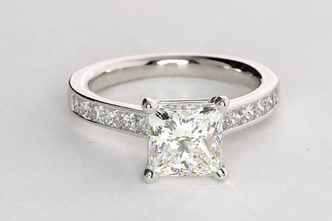 1.55ct D-VS1 Princess Cut Diamond Engagement Ring  JEWELFORME BLUE GIA certified