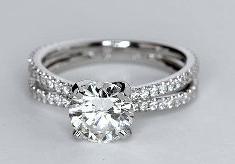 1.40ct G-VS2 18kt White Gold Round Diamond Engagement  Ring GIA certified
