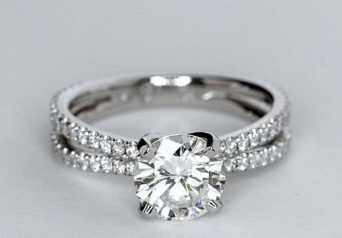 1.40ct G-VS2 18kt White Gold Round Diamond Engagement  Ring GIA certified