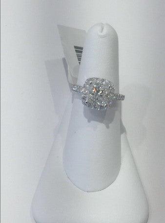 3.23ct Princess Cut Halo Diamond Engagement Ring JEWELFORME BLUE GIA certified