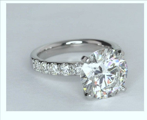 4.82ct F-VS2 Platinum Round Diamond Engagement Ring JEWELFORME BLUE GIA certified