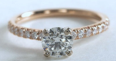 1.37ct I-VS2 GIA Round Diamond Engagement Ring Round 18kt Rose Gold JEWELFORME BLUE