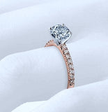 1.05ct G-VS2 Round Diamond Engagement Ring Round 18kt Rose Gold JEWELFORME BLUE