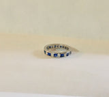 1.88ct Diamond Sapphire Eternity Wedding Ring 14kt White Gold JEWELFORME BLUE