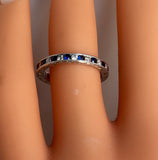 1.20ct Art Deco Platinum Sapphire & Diamond Eternity Wedding Ring stack rings JEWELFORME BLUE not blue nile