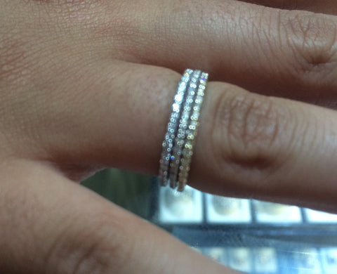 0.80ct Round Diamond Wedding Ring 18kt White Gold JEWELFORME BLUE Stack rings