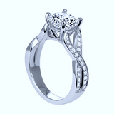 3.50ct J-SI1 GIA 18kt White Gold Halo Round Diamond Engagement Ring JEWELFORME BLUE