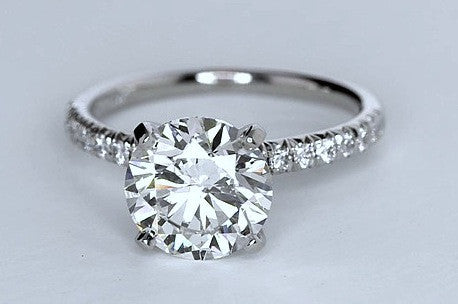 3.24ct I-SI2 Platinum Round Diamond Engagement Ring  JEWELFORME BLUE GIA cert